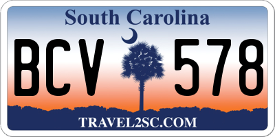 SC license plate BCV578