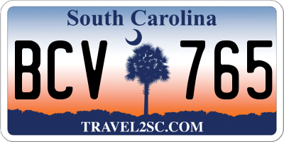 SC license plate BCV765