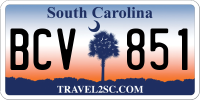SC license plate BCV851