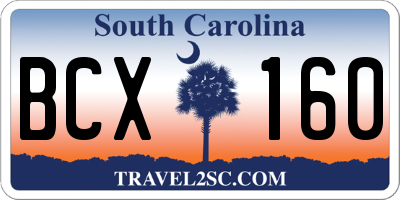 SC license plate BCX160