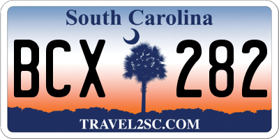 SC license plate BCX282