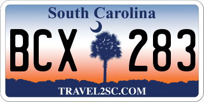 SC license plate BCX283