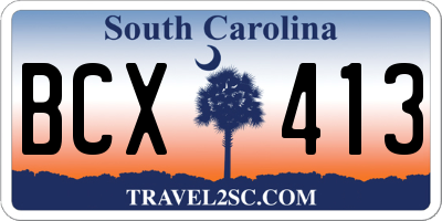 SC license plate BCX413