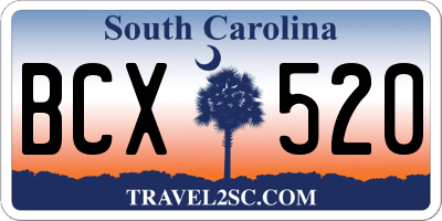 SC license plate BCX520