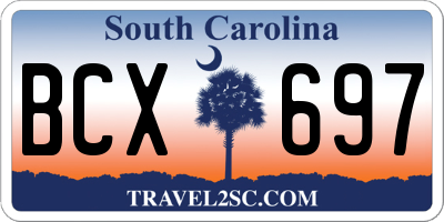 SC license plate BCX697