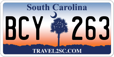 SC license plate BCY263