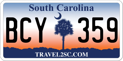 SC license plate BCY359