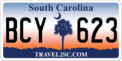 SC license plate BCY623