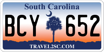 SC license plate BCY652
