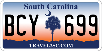SC license plate BCY699