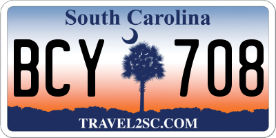 SC license plate BCY708