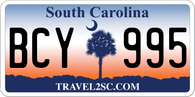 SC license plate BCY995