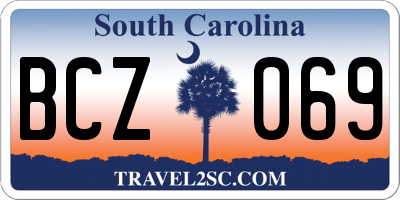SC license plate BCZ069
