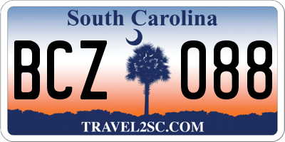 SC license plate BCZ088