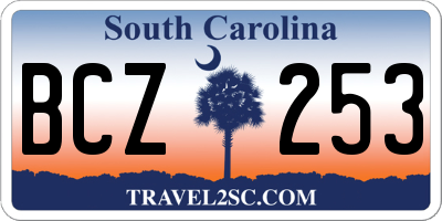 SC license plate BCZ253