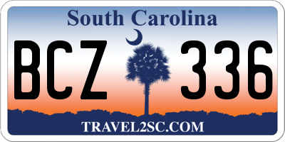 SC license plate BCZ336