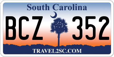 SC license plate BCZ352