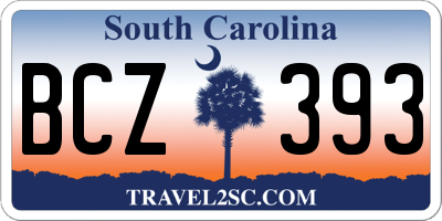 SC license plate BCZ393