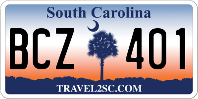 SC license plate BCZ401