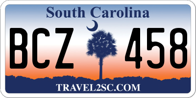 SC license plate BCZ458