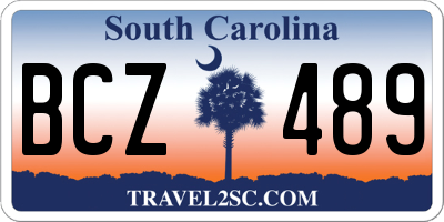SC license plate BCZ489