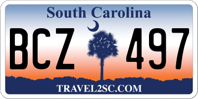 SC license plate BCZ497