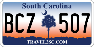 SC license plate BCZ507
