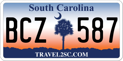 SC license plate BCZ587