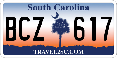 SC license plate BCZ617