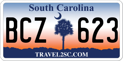 SC license plate BCZ623