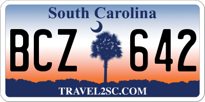 SC license plate BCZ642