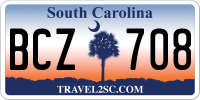SC license plate BCZ708