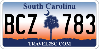SC license plate BCZ783