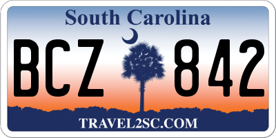 SC license plate BCZ842