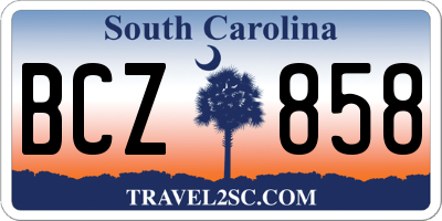 SC license plate BCZ858