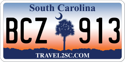 SC license plate BCZ913