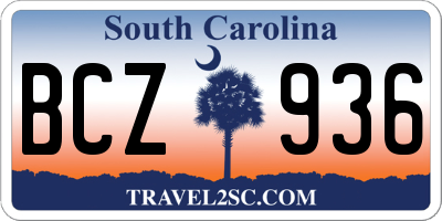 SC license plate BCZ936
