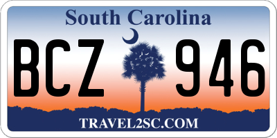 SC license plate BCZ946