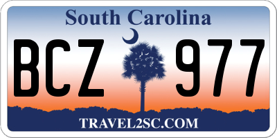 SC license plate BCZ977