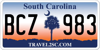 SC license plate BCZ983