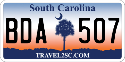 SC license plate BDA507