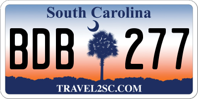 SC license plate BDB277