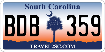 SC license plate BDB359