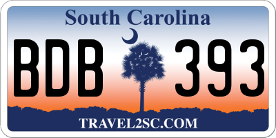SC license plate BDB393