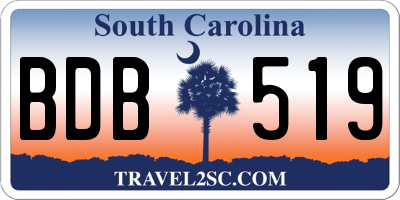 SC license plate BDB519