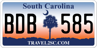 SC license plate BDB585