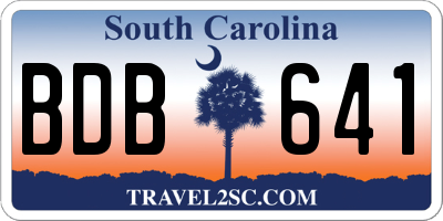 SC license plate BDB641