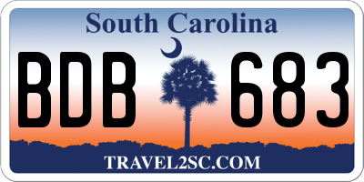 SC license plate BDB683