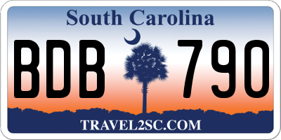 SC license plate BDB790