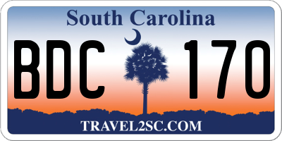 SC license plate BDC170